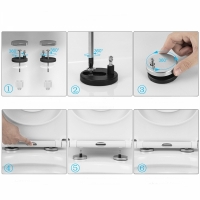 Capac toaleta 2 in 1, inchidere silentioasa, cu reductie copii, alb, Vivo, WTS-208